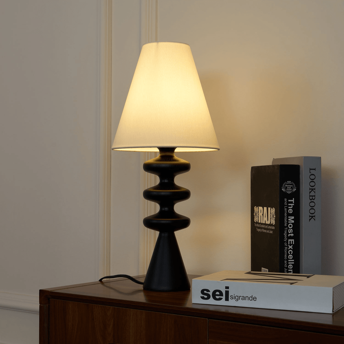 Zelms lámpara de mesa moderna de madera