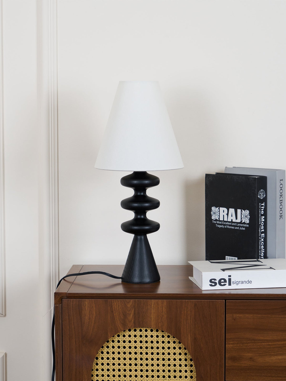 Zelms lámpara de mesa moderna de madera
