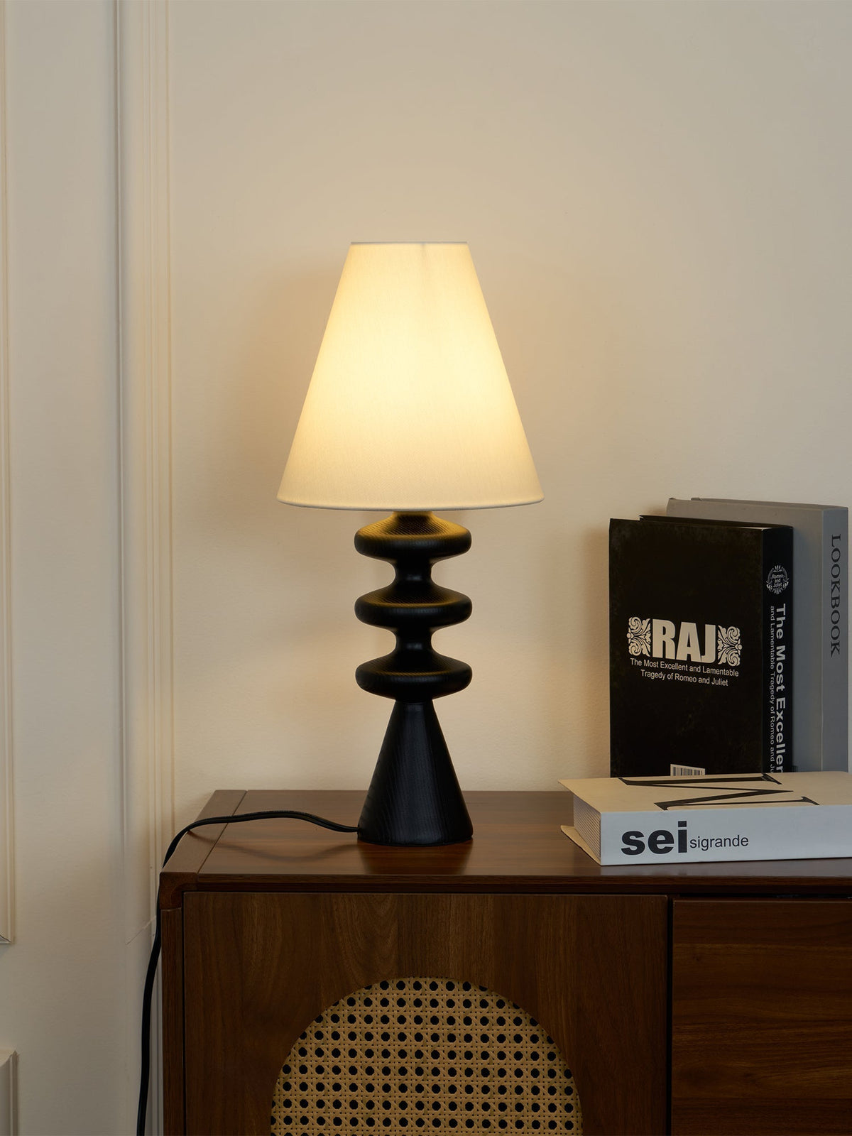 Zelms lámpara de mesa moderna de madera