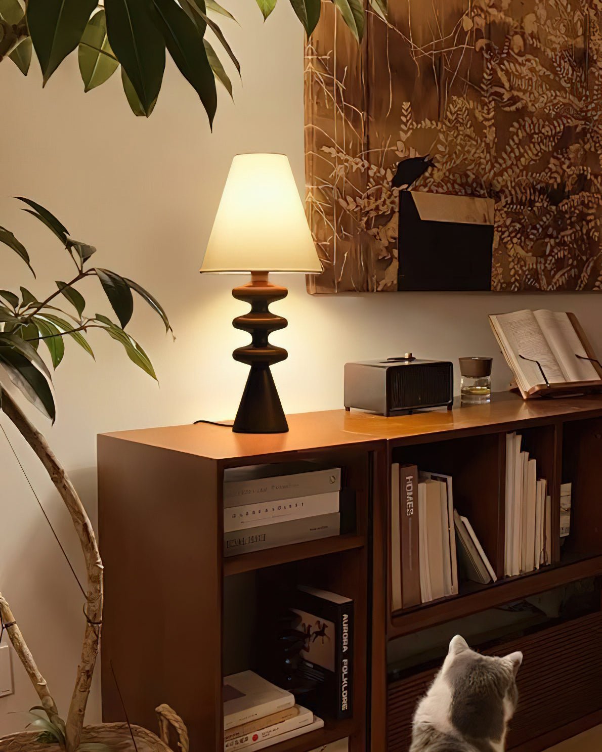 Zelms lámpara de mesa moderna de madera