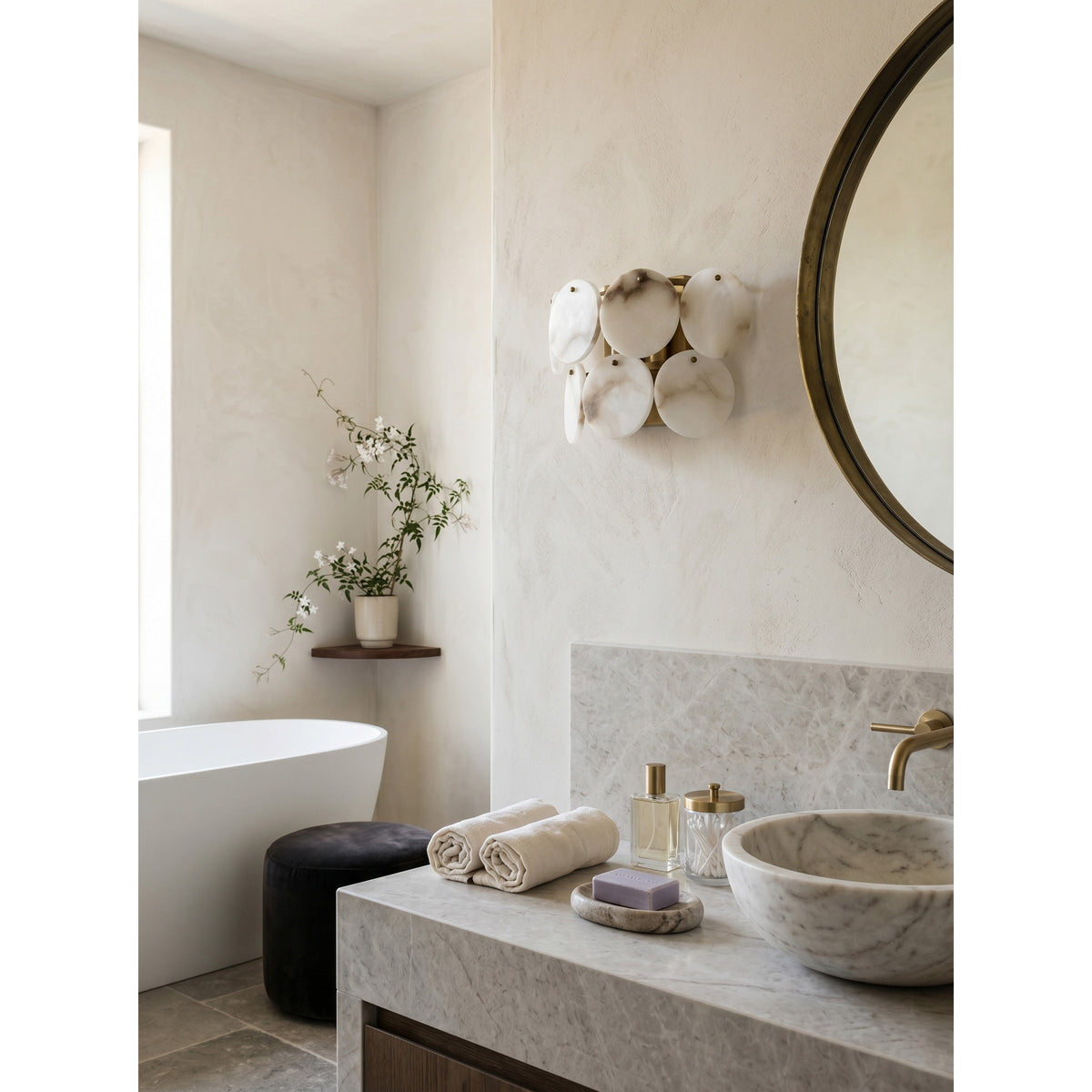 Nivivaya aplique de pared alabastro