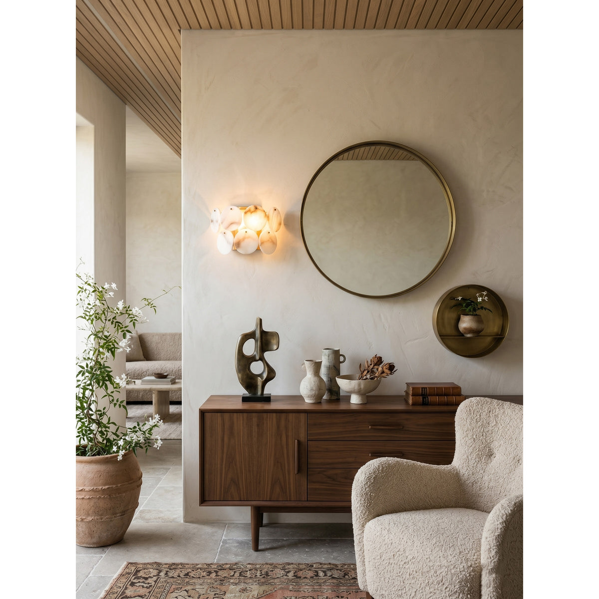 Nivivaya aplique de pared alabastro