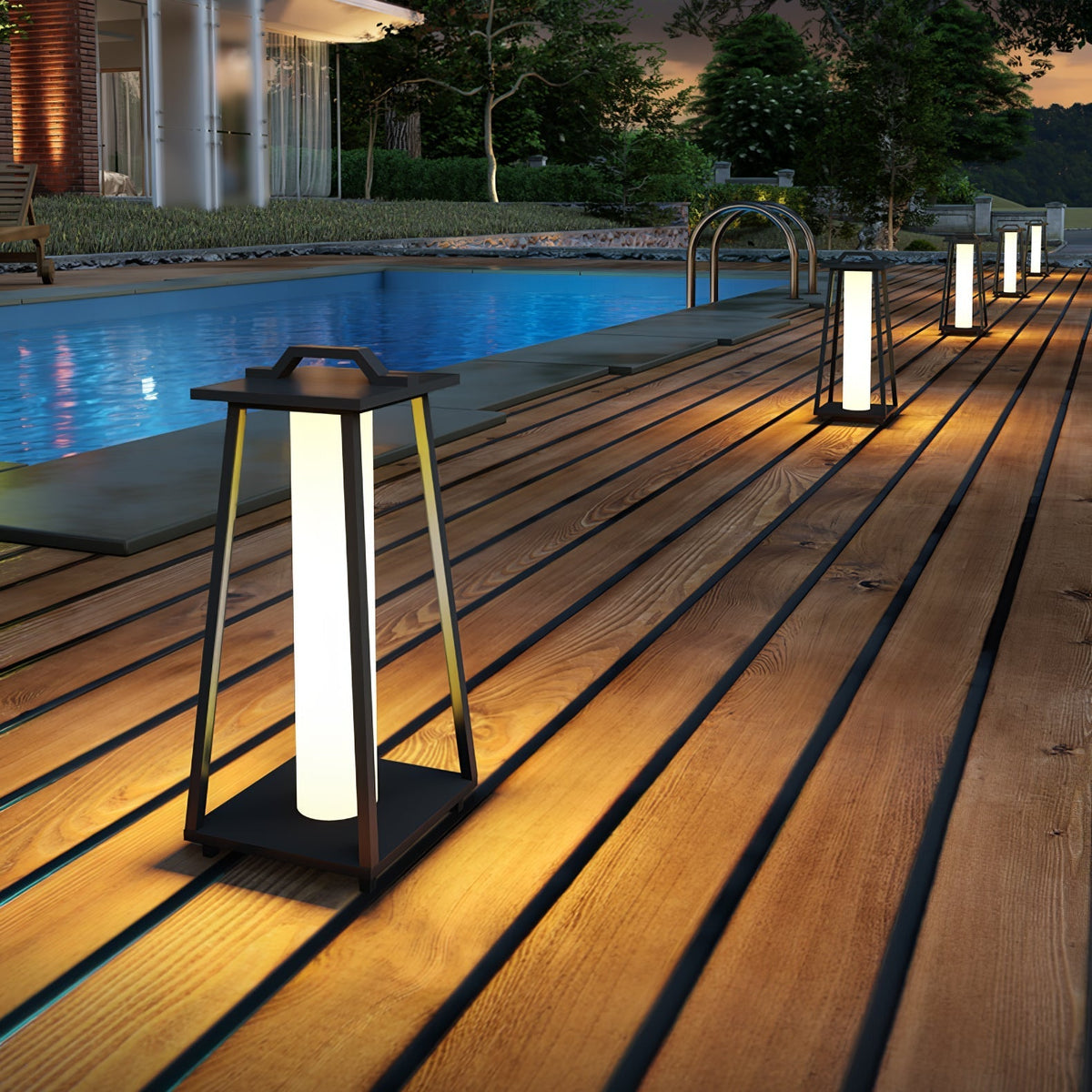 Syphae luminaria exterior de forma trapecio portátil