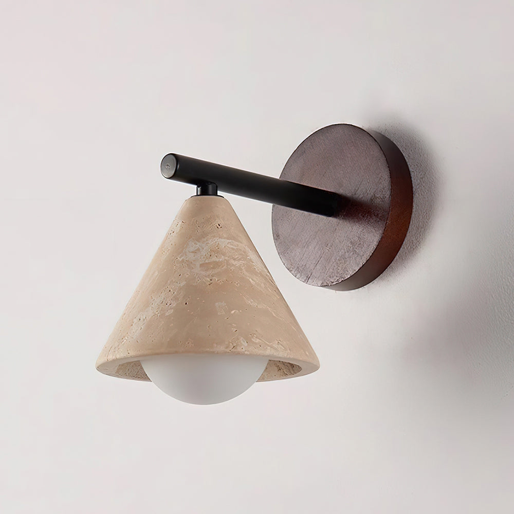 Varen aplique de pared cónico triangular travertino