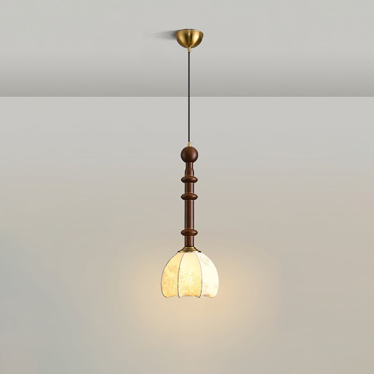 Yovelis lámpara colgante Vintage de madera