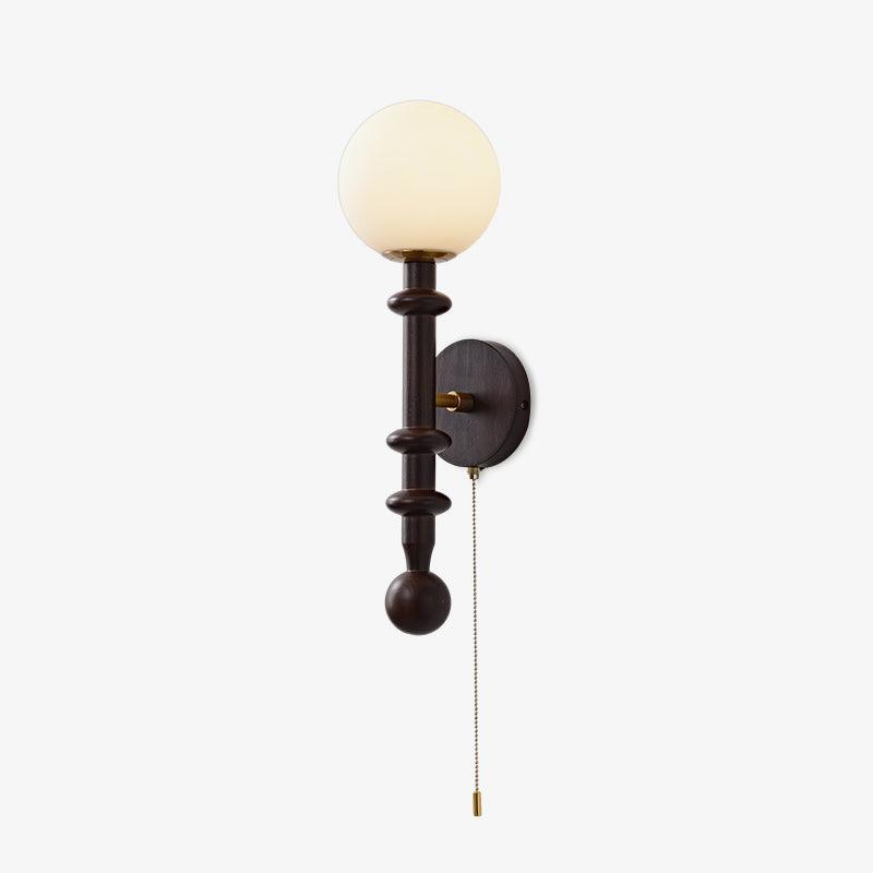 Elmiror aplique de pared elegancia Columna Romana de vidrio y madera