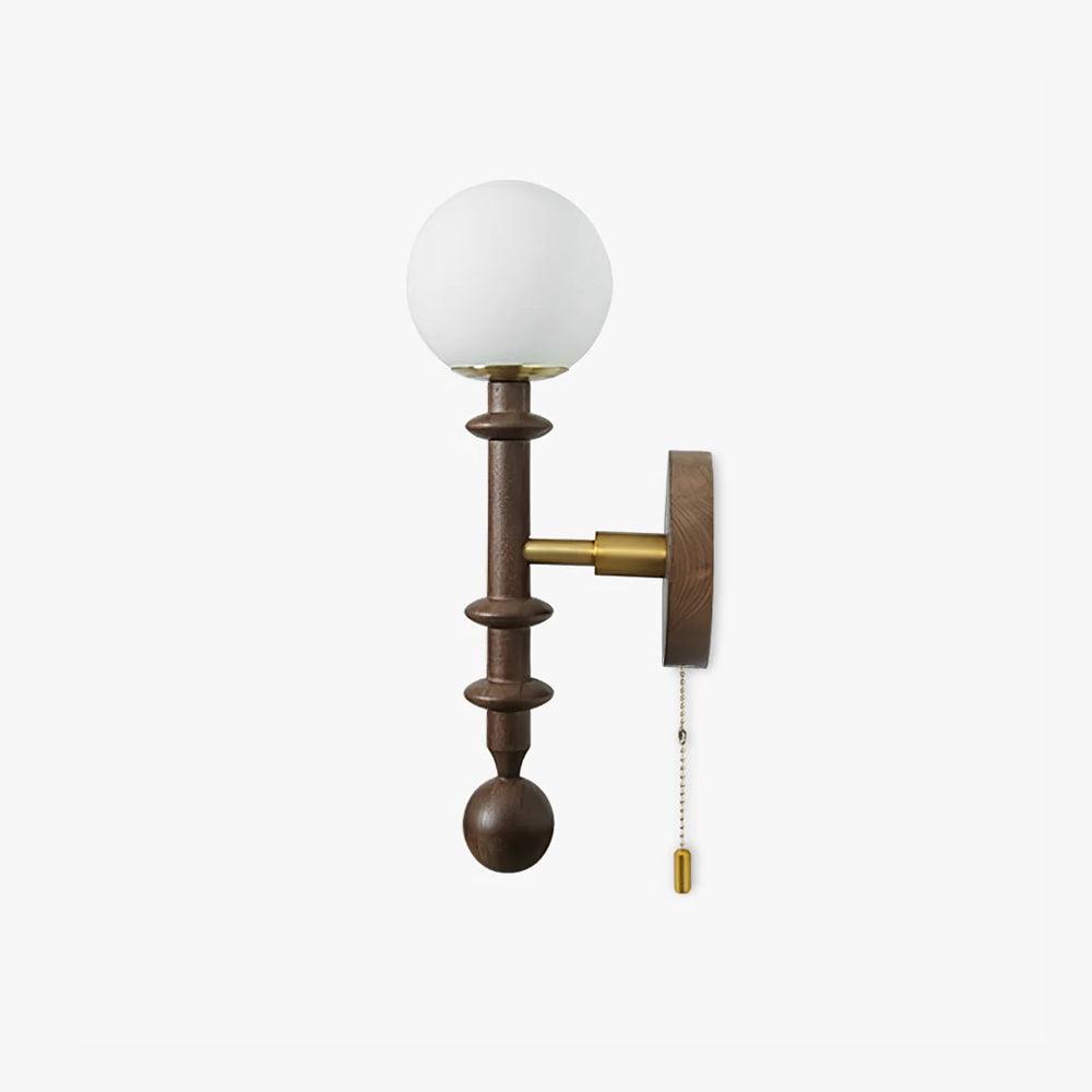 Elmiror aplique de pared elegancia Columna Romana de vidrio y madera