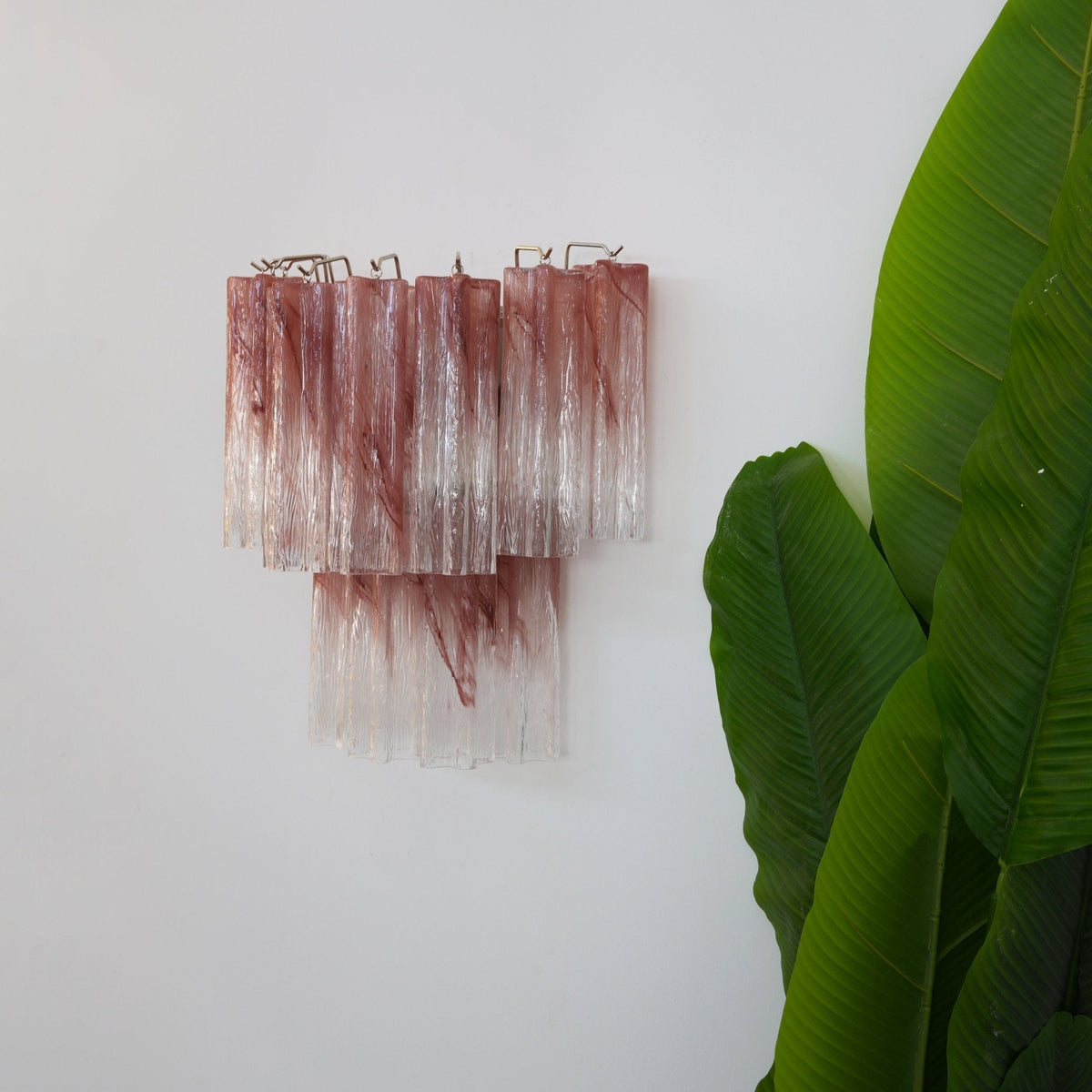 Lioreeria aplique de pared Hojas de vidrio rosa efecto acuarela