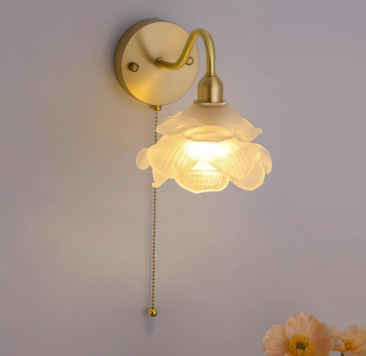 Aneris aplique de pared nórdico de vidrio y latón