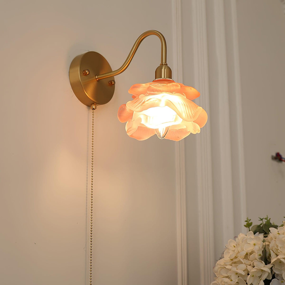 Aneris aplique de pared nórdico de vidrio y latón
