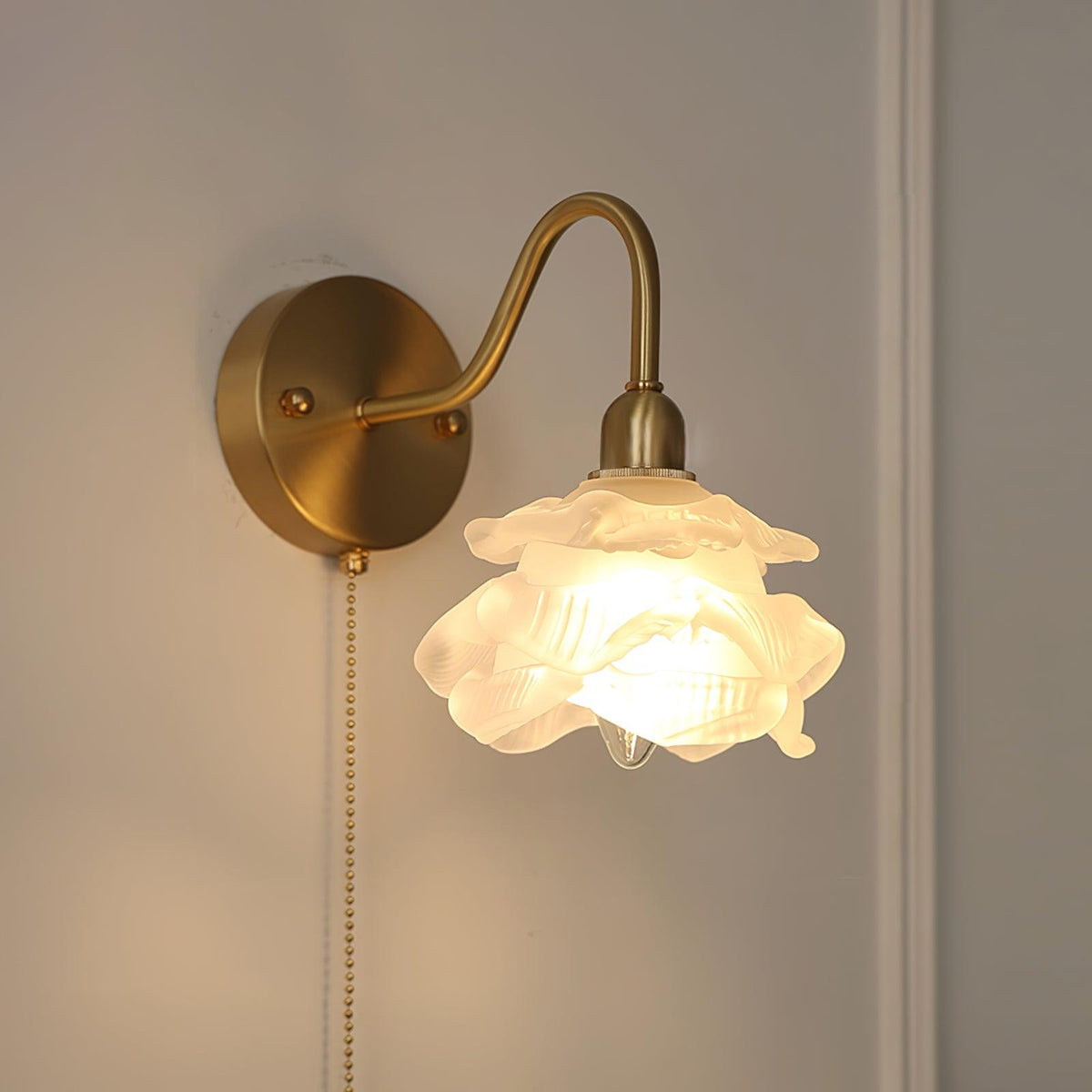Aneris aplique de pared nórdico de vidrio y latón
