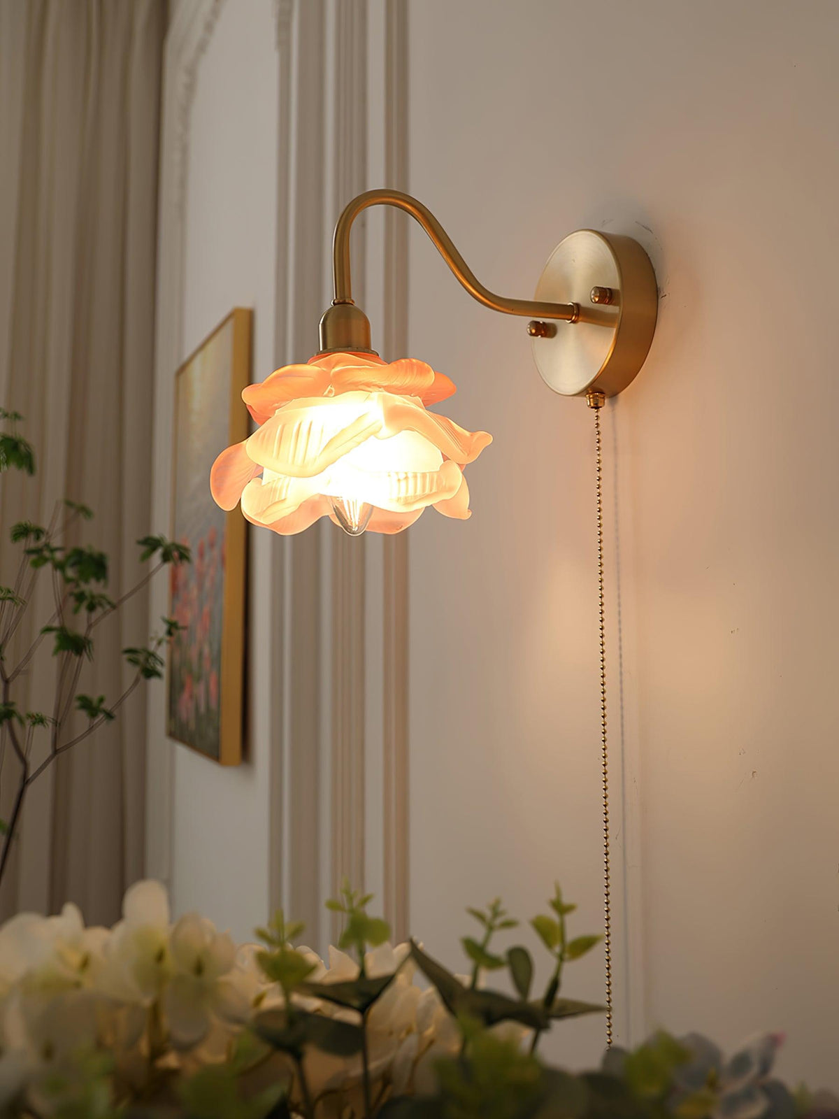 Aneris aplique de pared nórdico de vidrio y latón