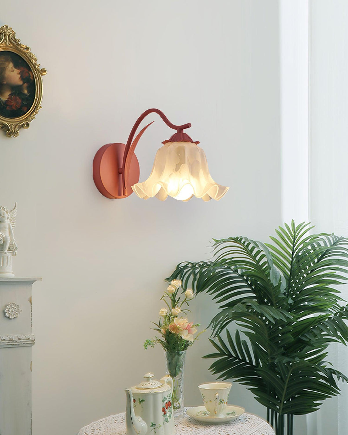 Lily aplique de pared Whimsy Botanical tallo verde color