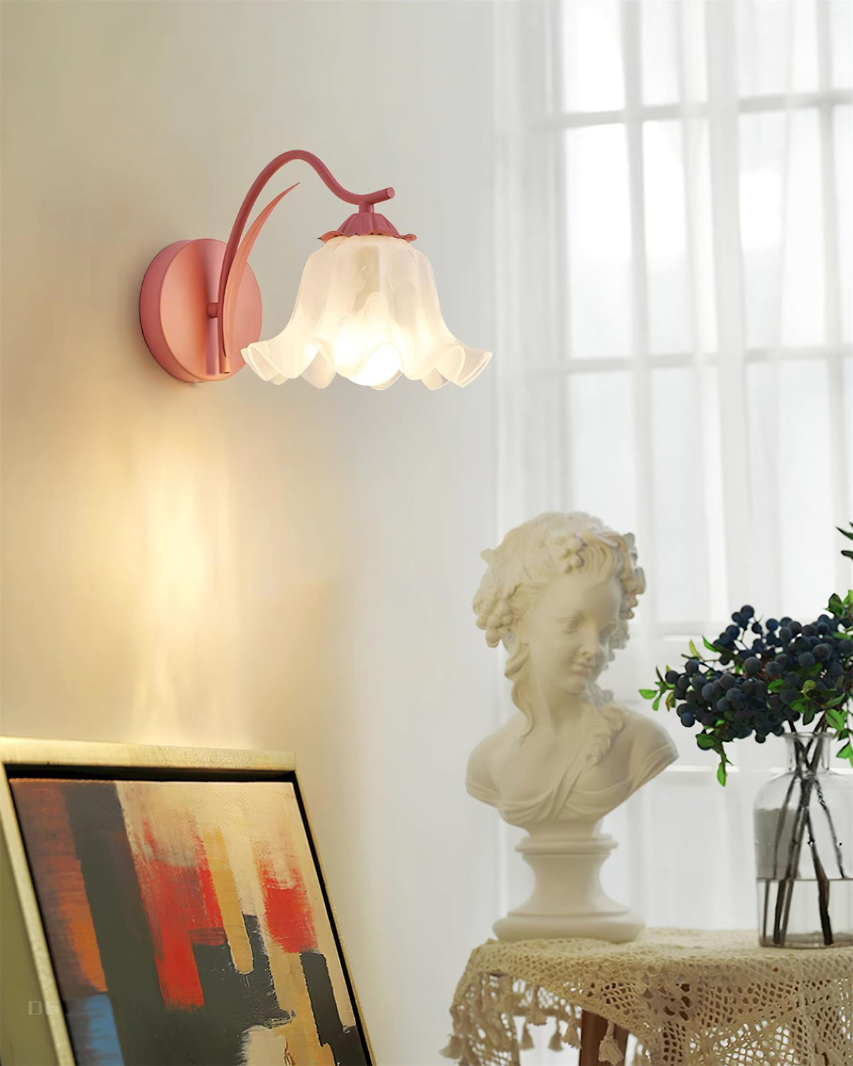 Lily aplique de pared Whimsy Botanical tallo verde color