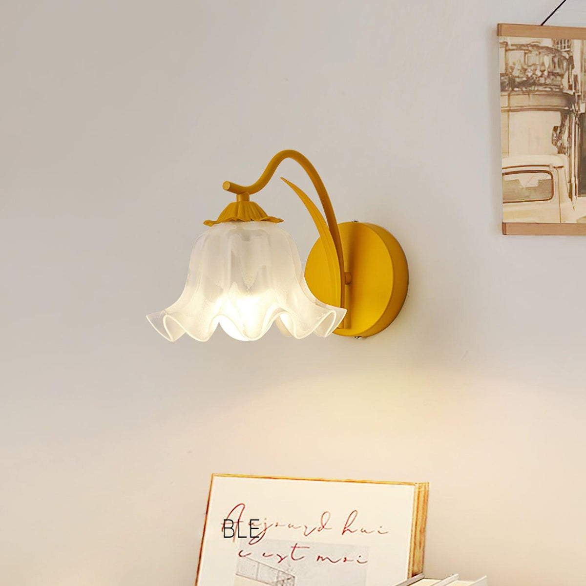 Lily aplique de pared Whimsy Botanical tallo verde color