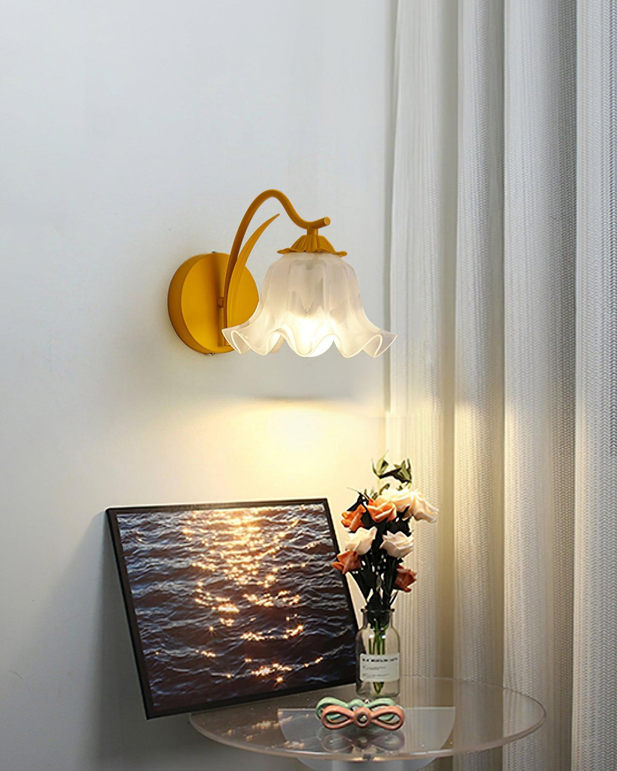 Lily aplique de pared Whimsy Botanical tallo verde color