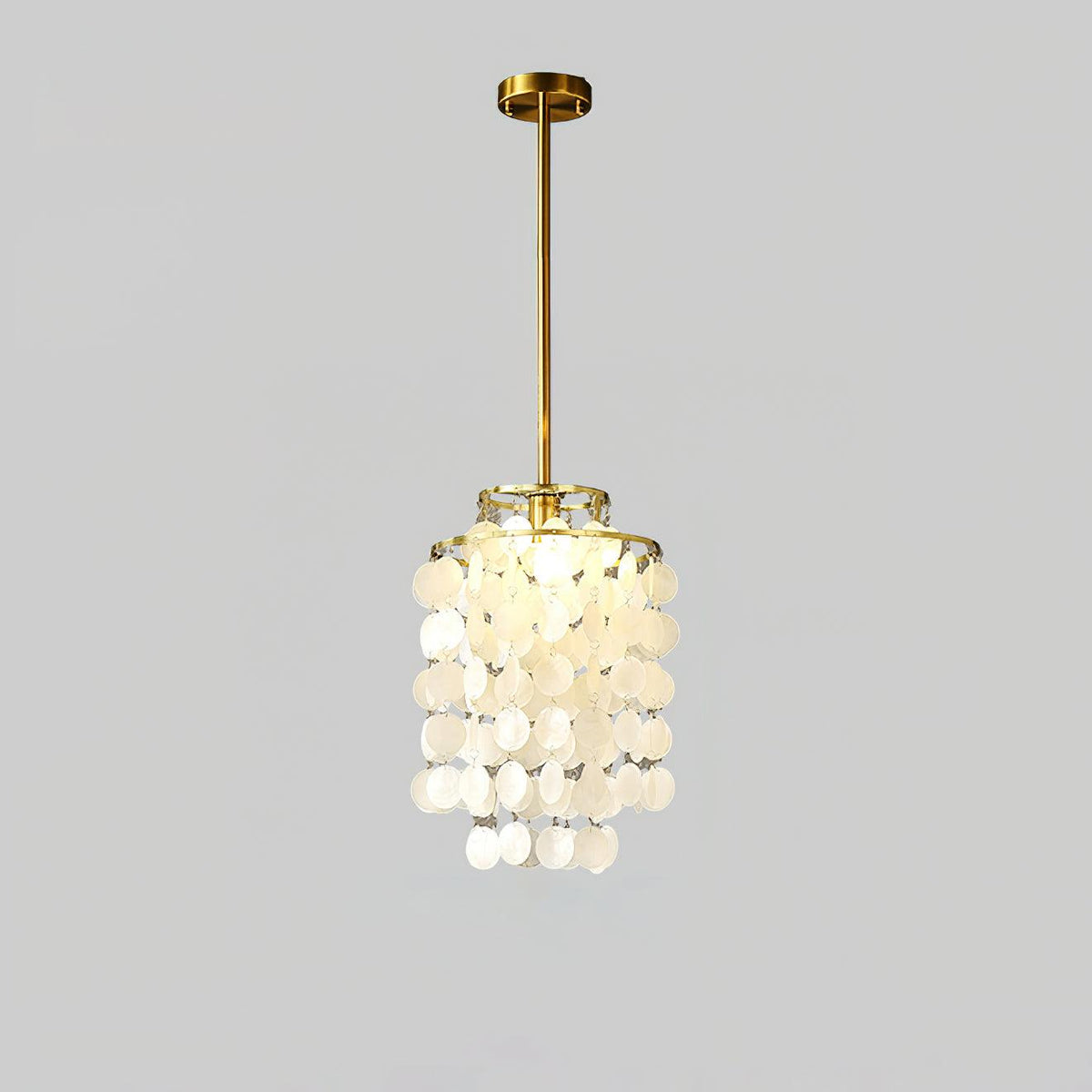 Vana lámpara colgante Round Shell cromo