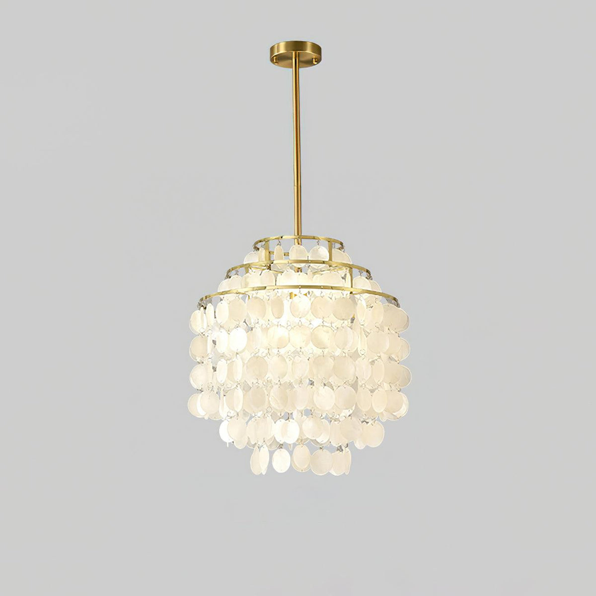 Vana lámpara colgante Round Shell cromo