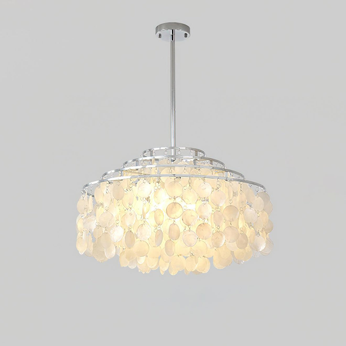 Vana lámpara colgante Round Shell cromo