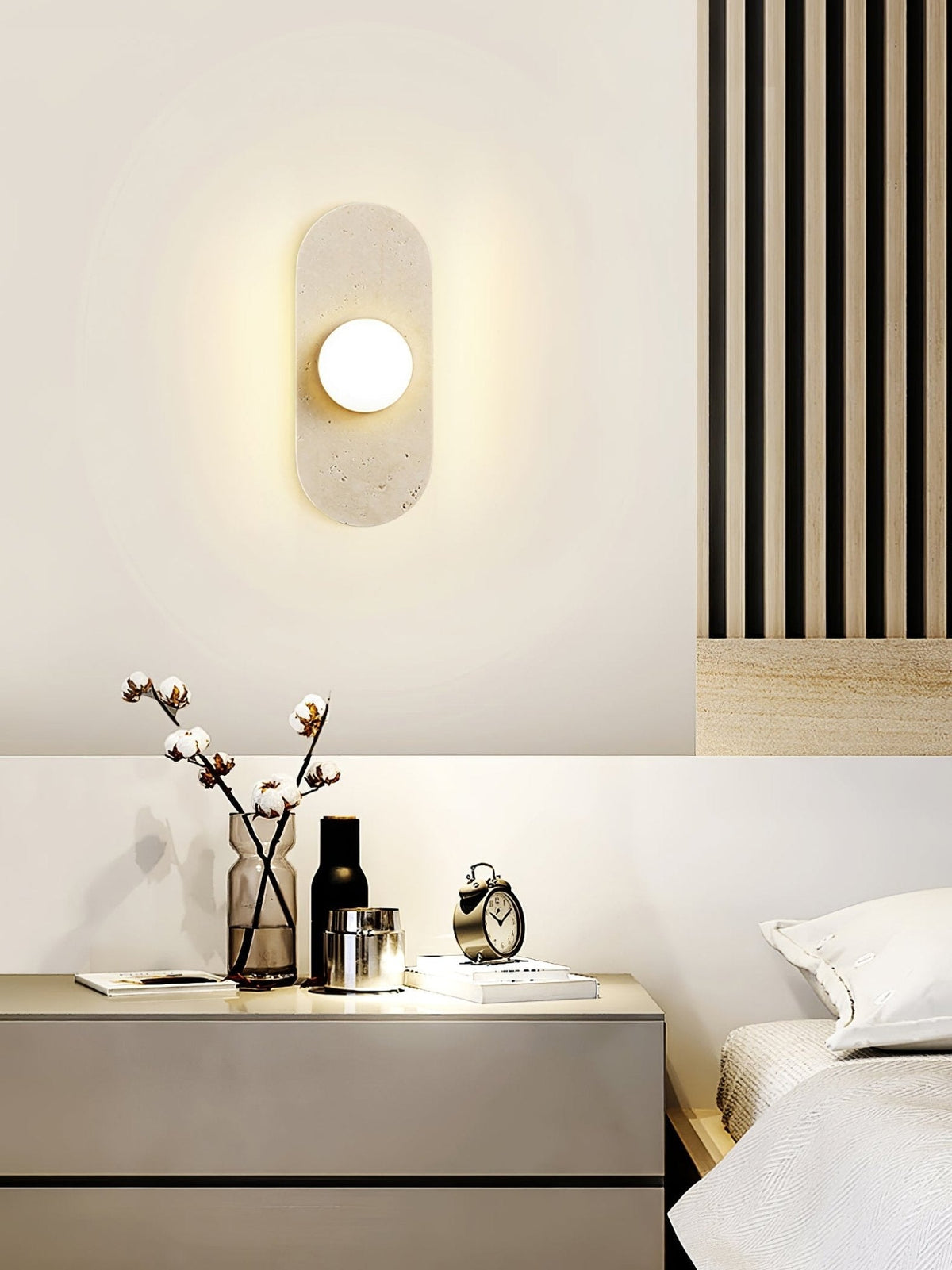 Zasoliel aplique de pared minimalista en travertino