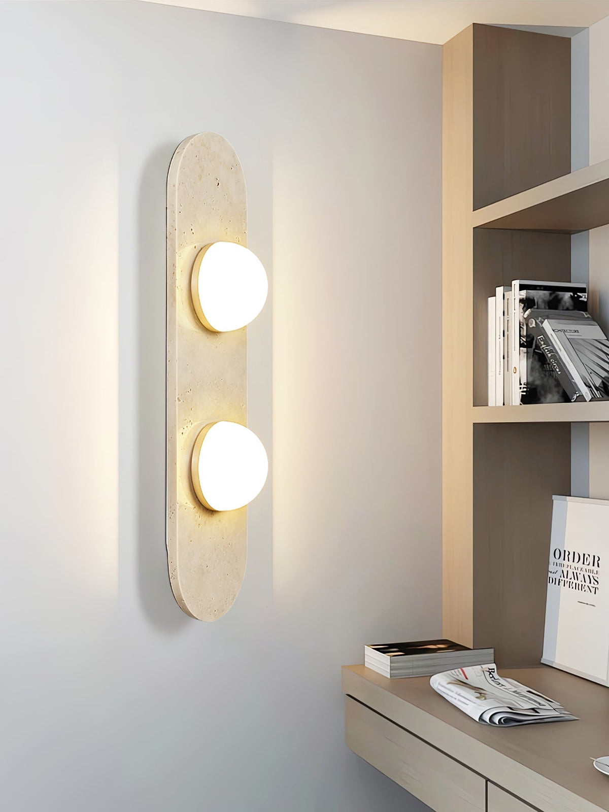 Zasoliel aplique de pared minimalista en travertino