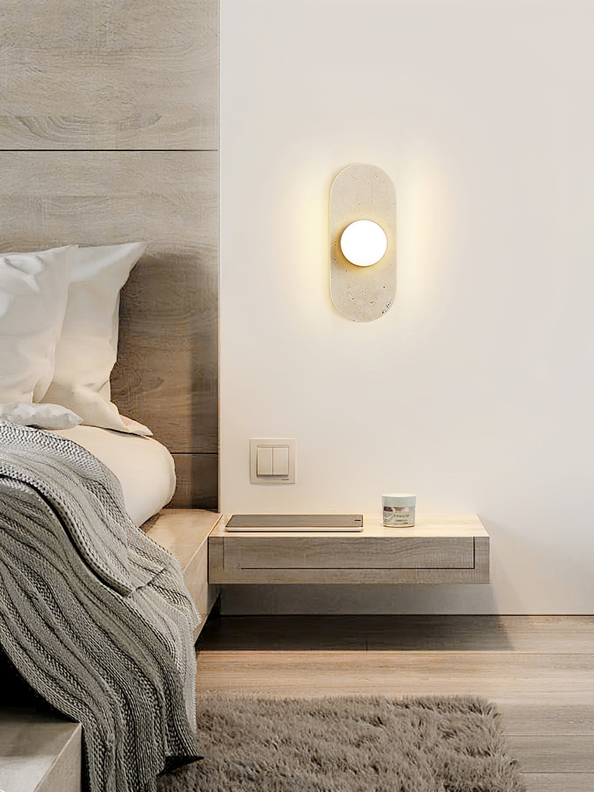 Zasoliel aplique de pared minimalista en travertino