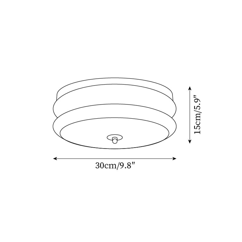 Cora lámpara de techo doble capa disco de vidrio madera nogal minimalista