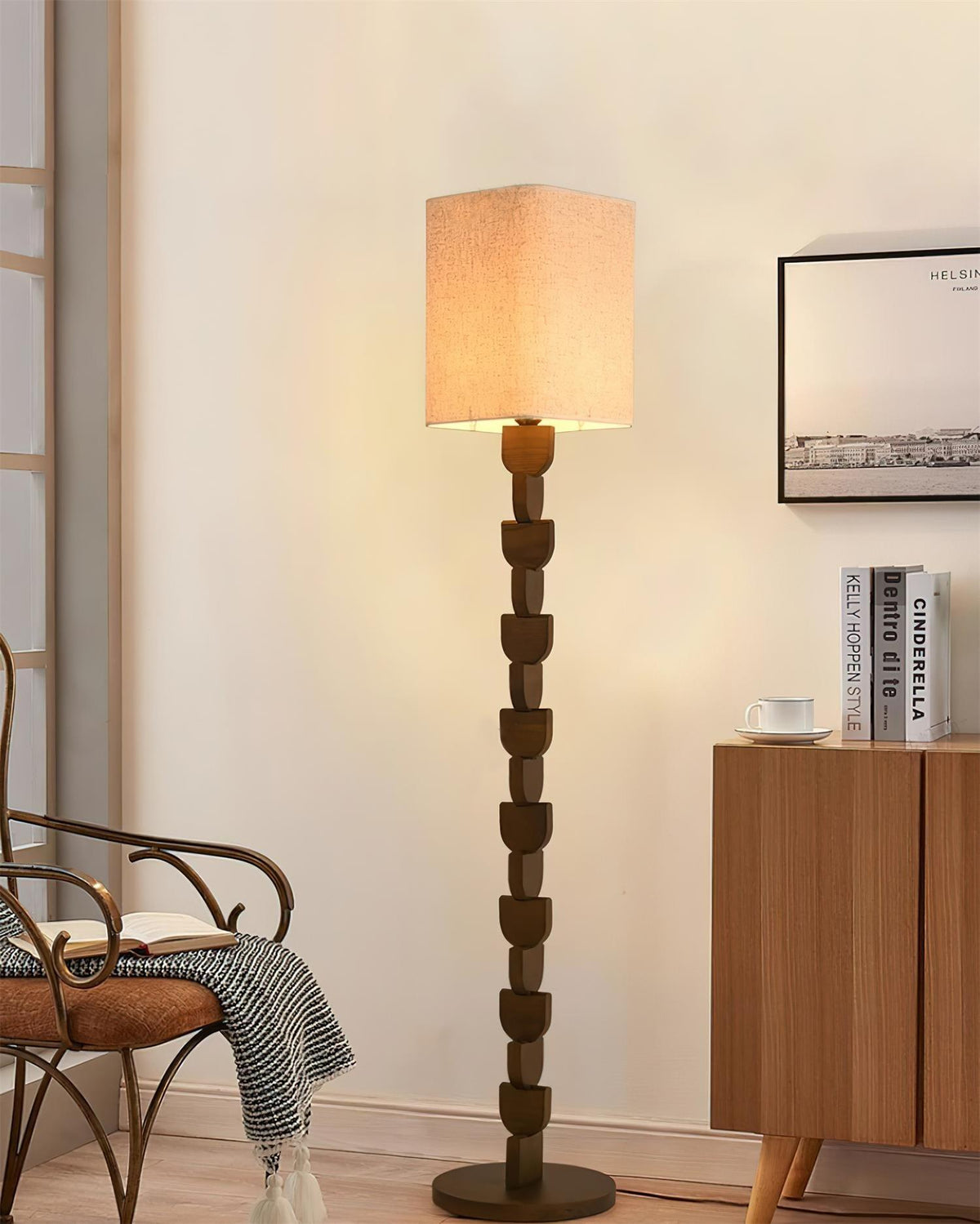 Rinoreria lámpara de pie de madera