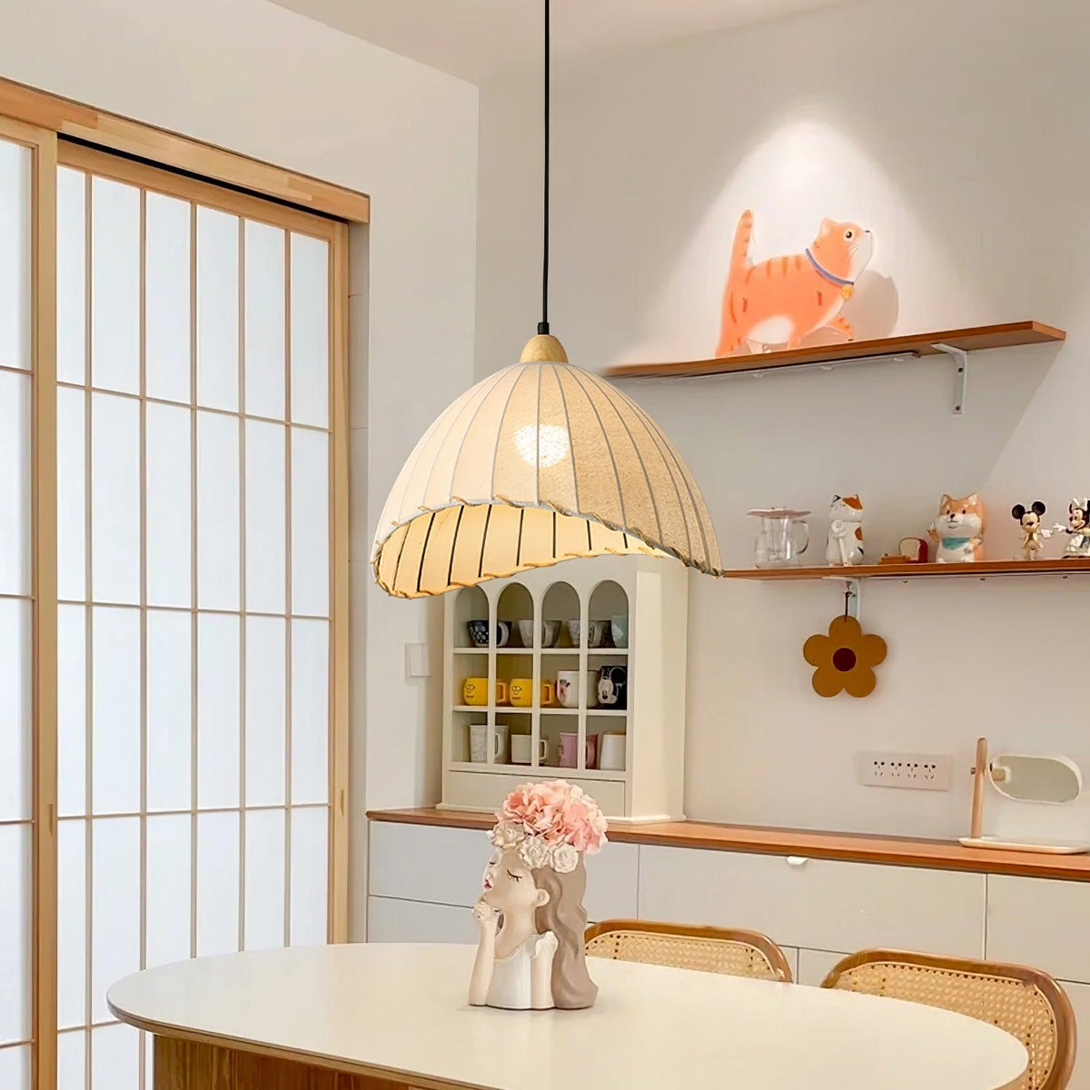 Lámpara colgante minimalista de madera Shell