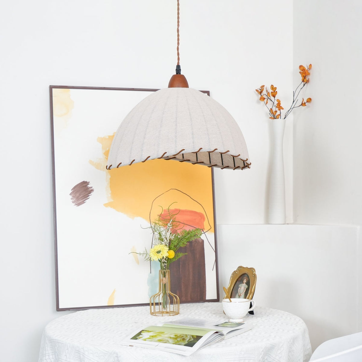 Lámpara colgante minimalista de madera Shell