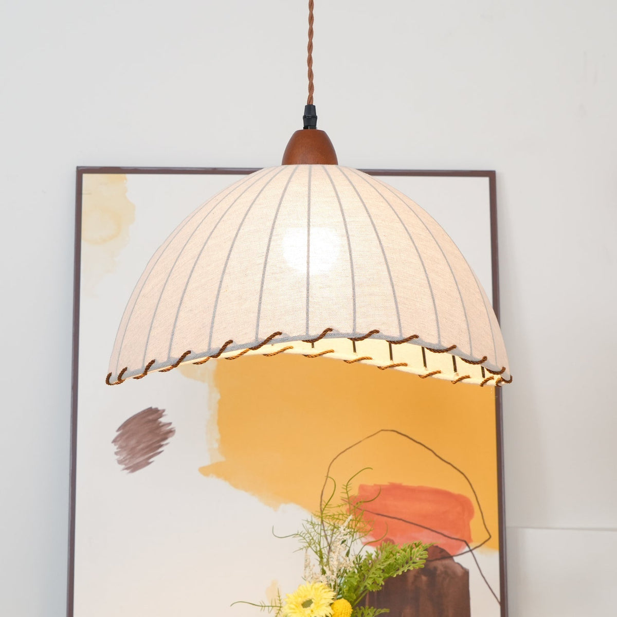 Lámpara colgante minimalista de madera Shell