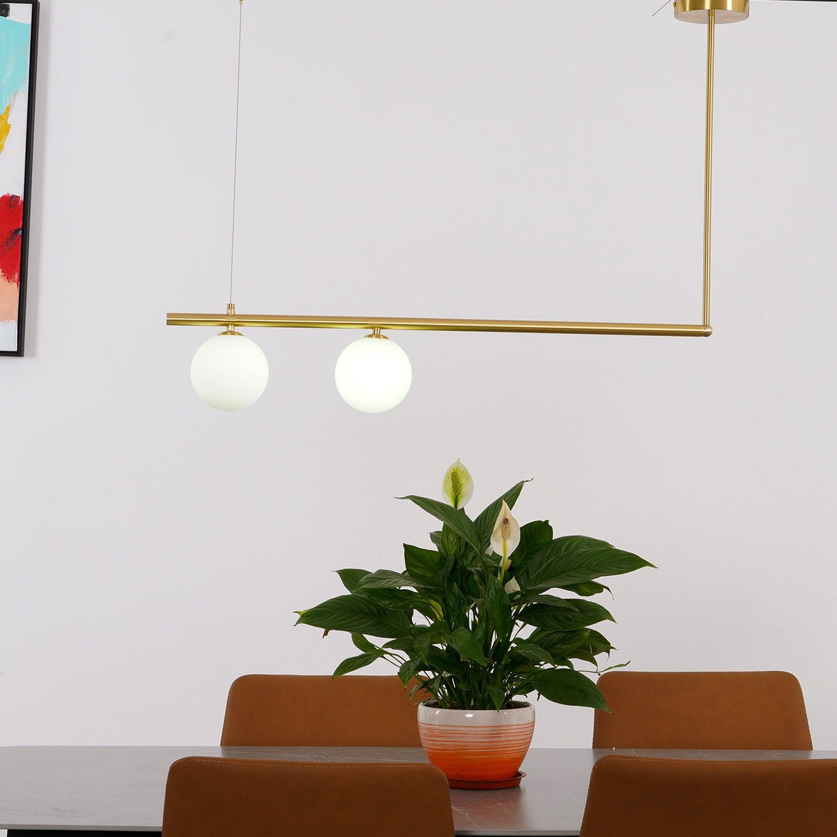 Estix lámpara colgante latón lineal satélite minimalista