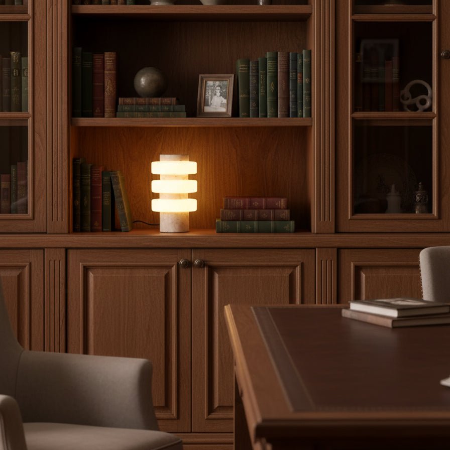 Thea lámpara de mesa moderna de travertino