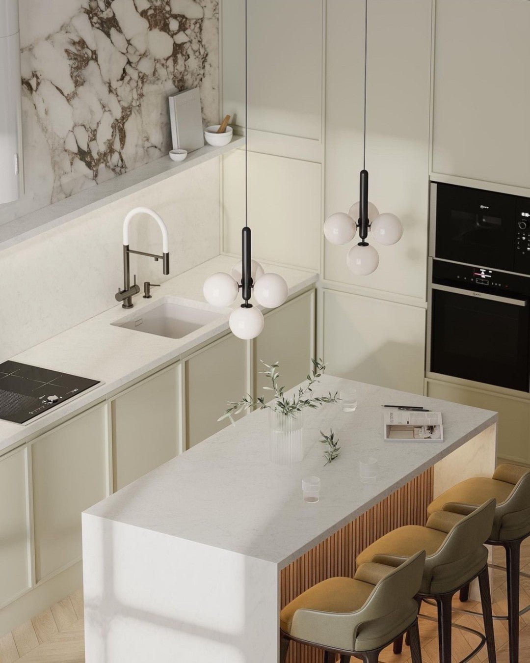 Azorila lámpara colgante moderna minimalista de latón y vidrio