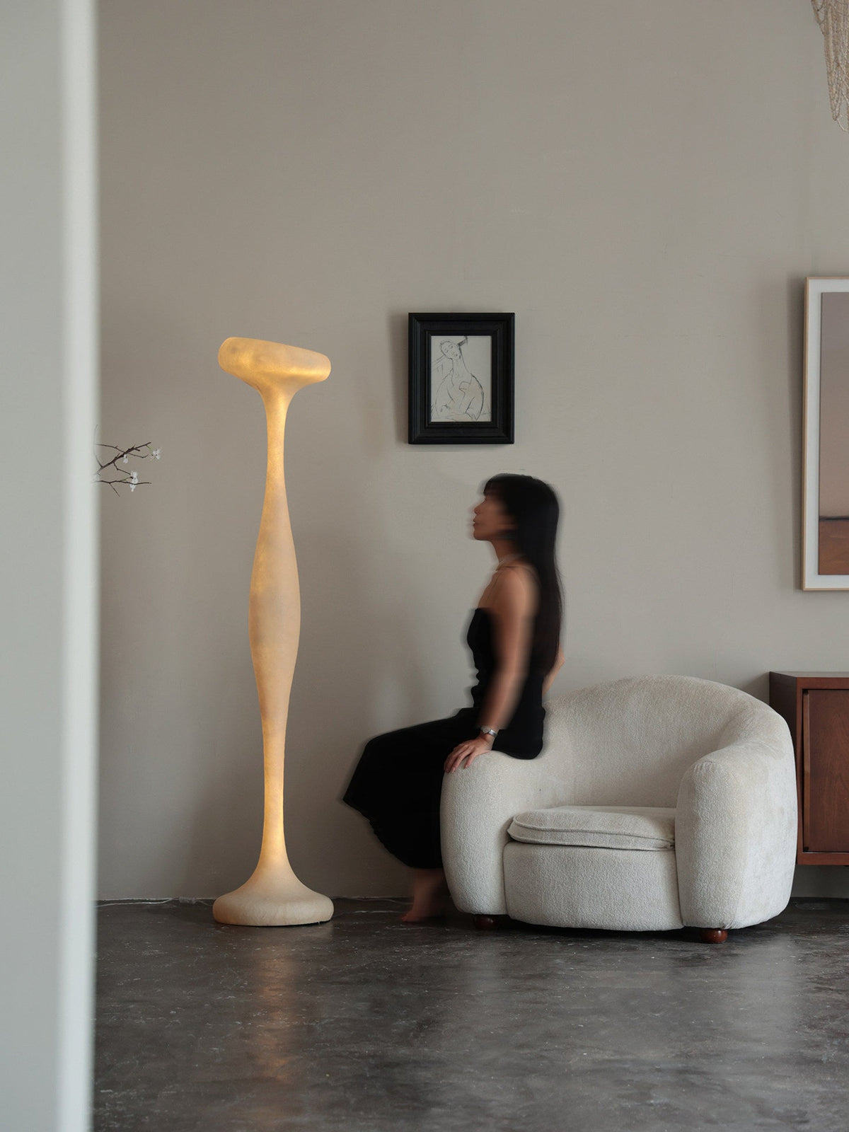 Sorenne lámpara de pie escultórica alta
