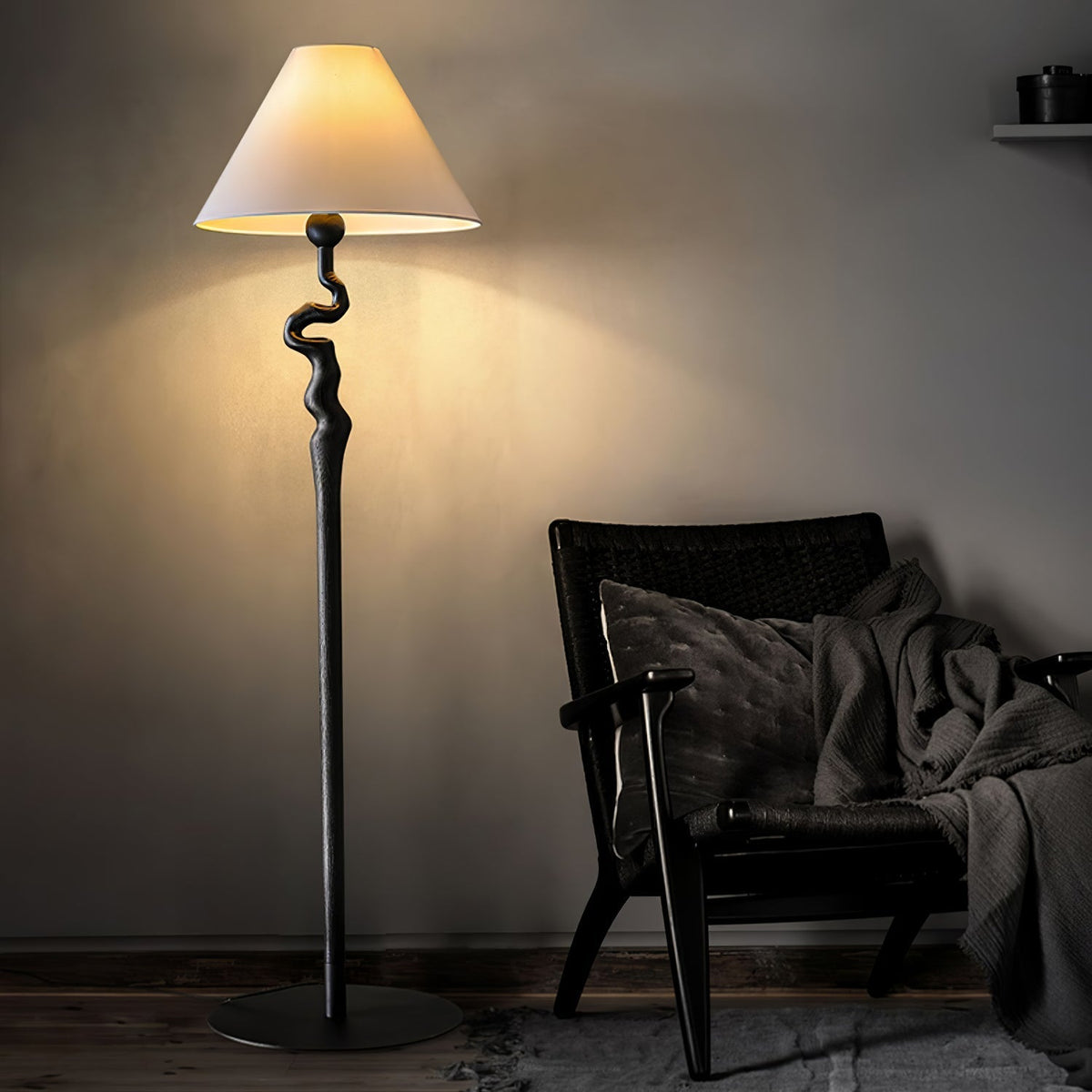 Avloril lámpara de pie artística de madera