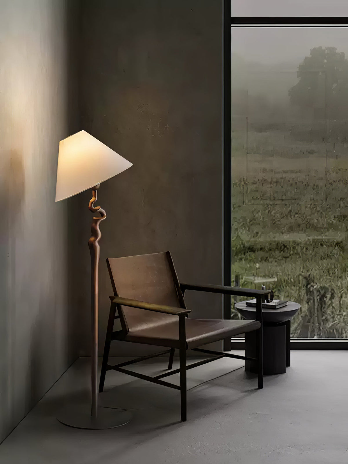 Avloril lámpara de pie artística de madera
