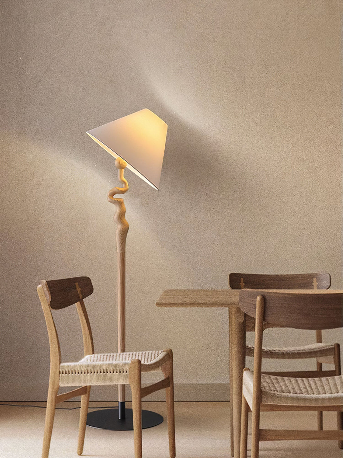 Avloril lámpara de pie artística de madera