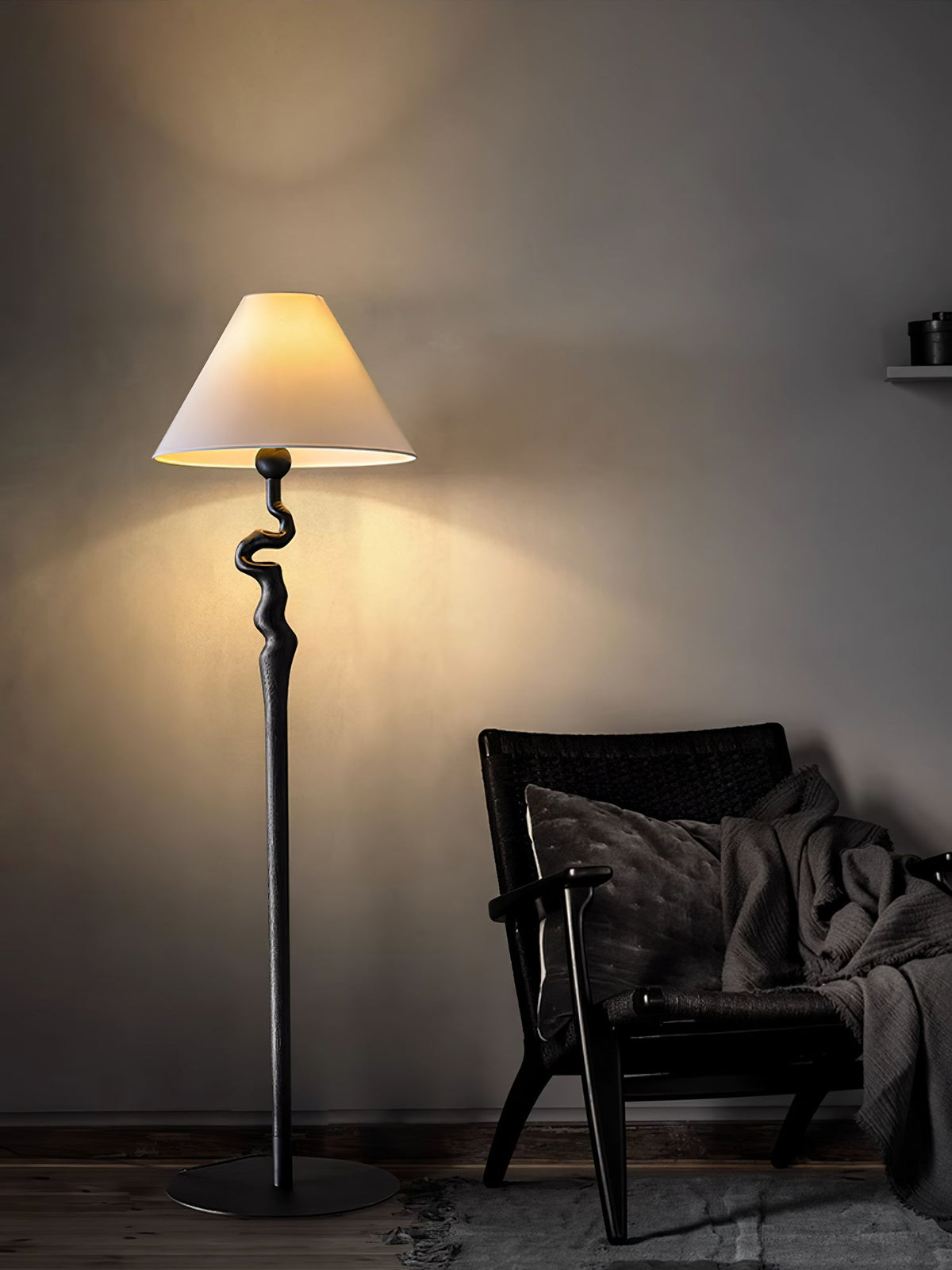 Avloril lámpara de pie artística de madera