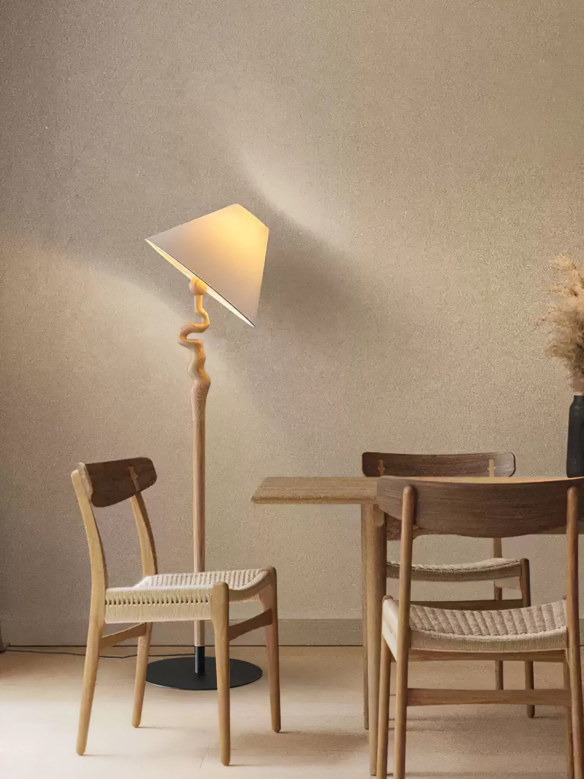 Avloril lámpara de pie artística de madera