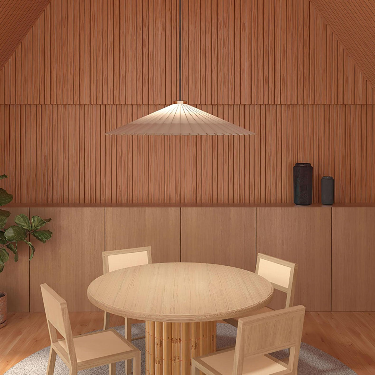 Nirixel lámpara colgante pantalla paragués plisado papel para comedor
