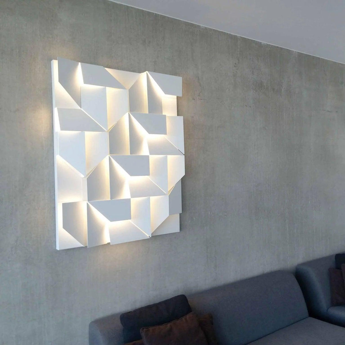 Aplique de pared 3D Paneles geométricos capa luz arte atenuación remota moderno