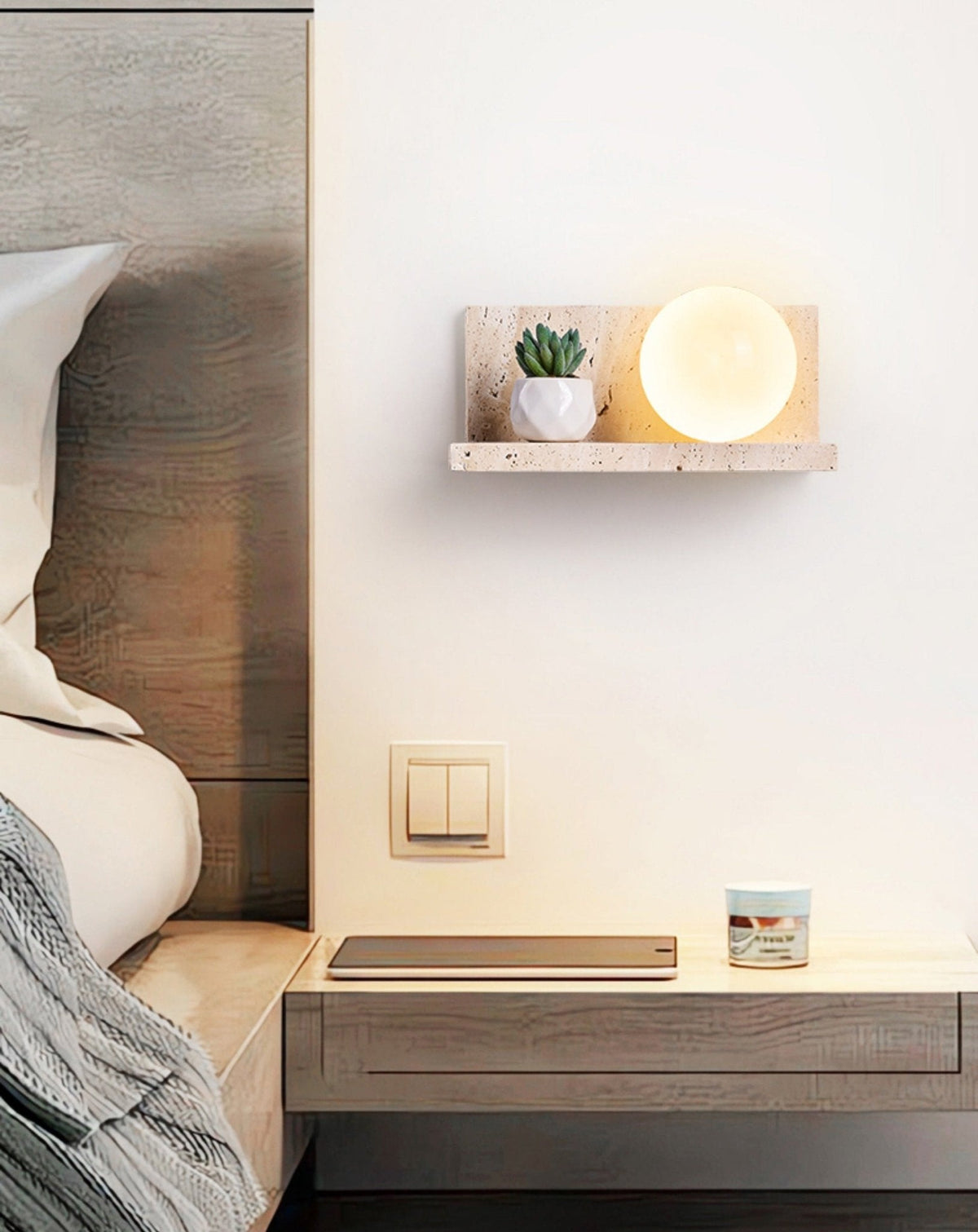 Vanthel aplique de pared travertino