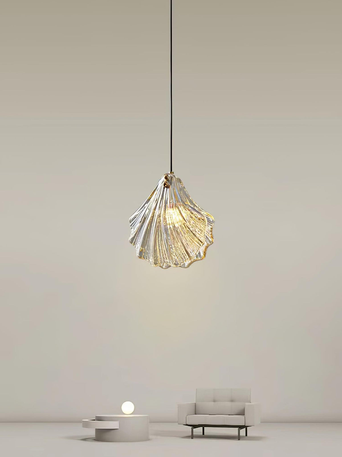 Veda lámpara colgante de vidrio con caparazón artístico y elegante