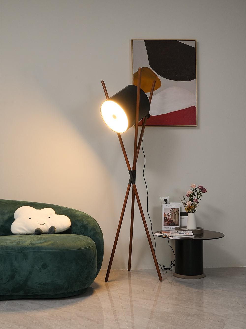 Syloena lámpara de pie contemporánea de madera