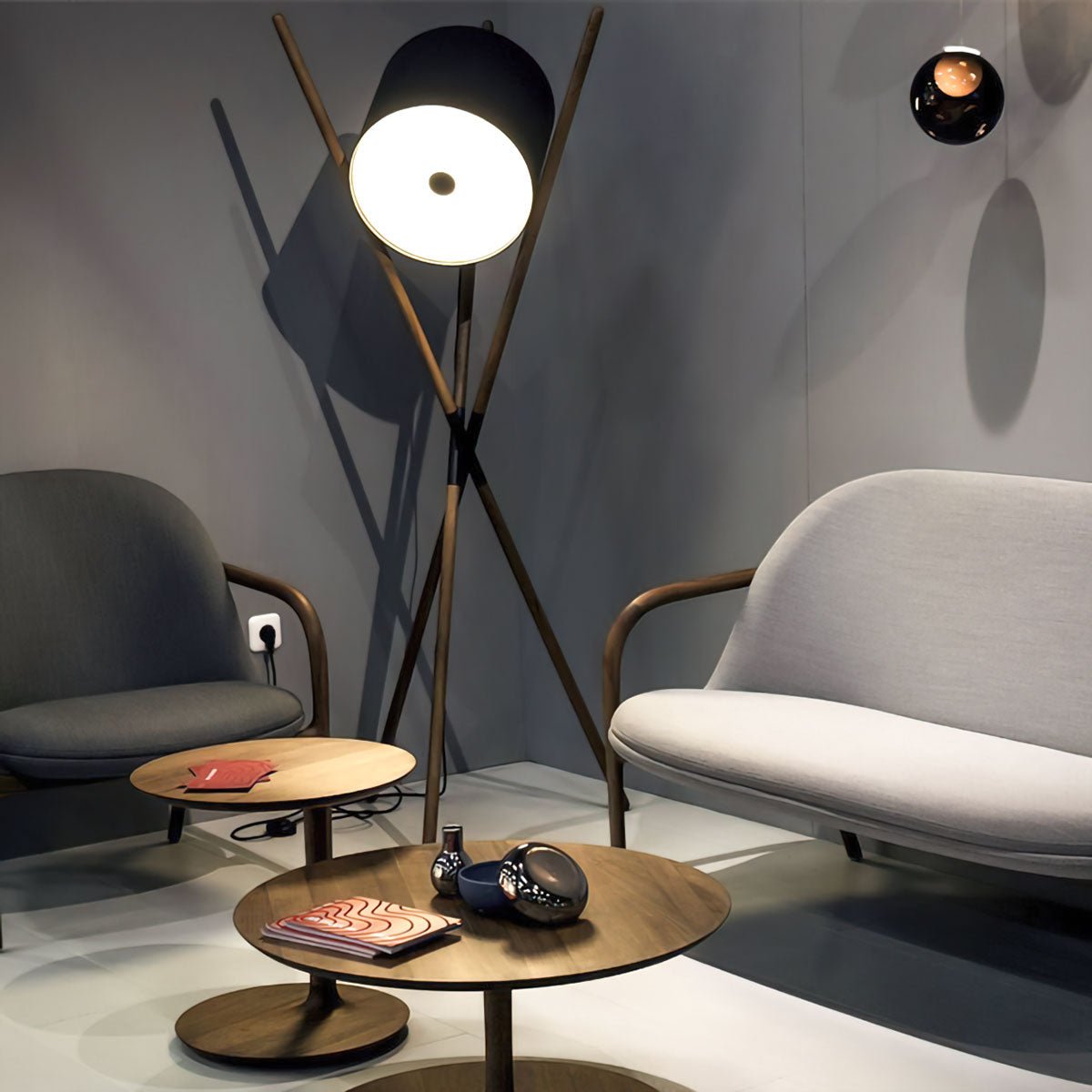 Syloena lámpara de pie contemporánea de madera