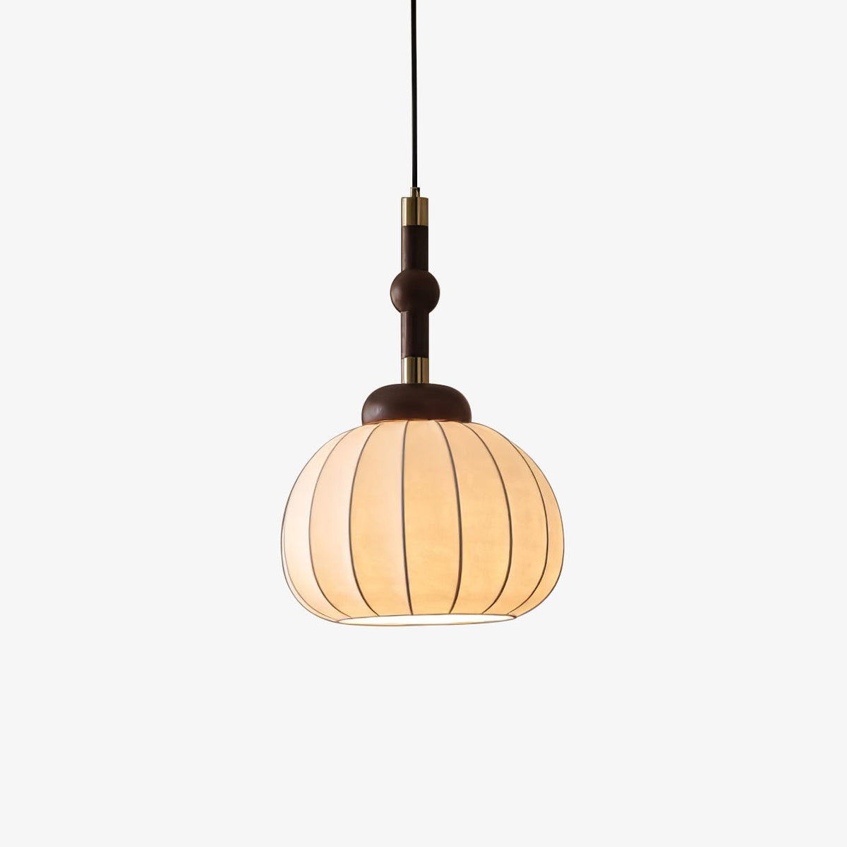 Livenor lámpara colgante de seda y madera escandinava