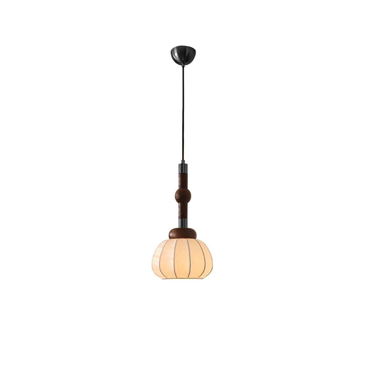 Livenor lámpara colgante de seda y madera escandinava