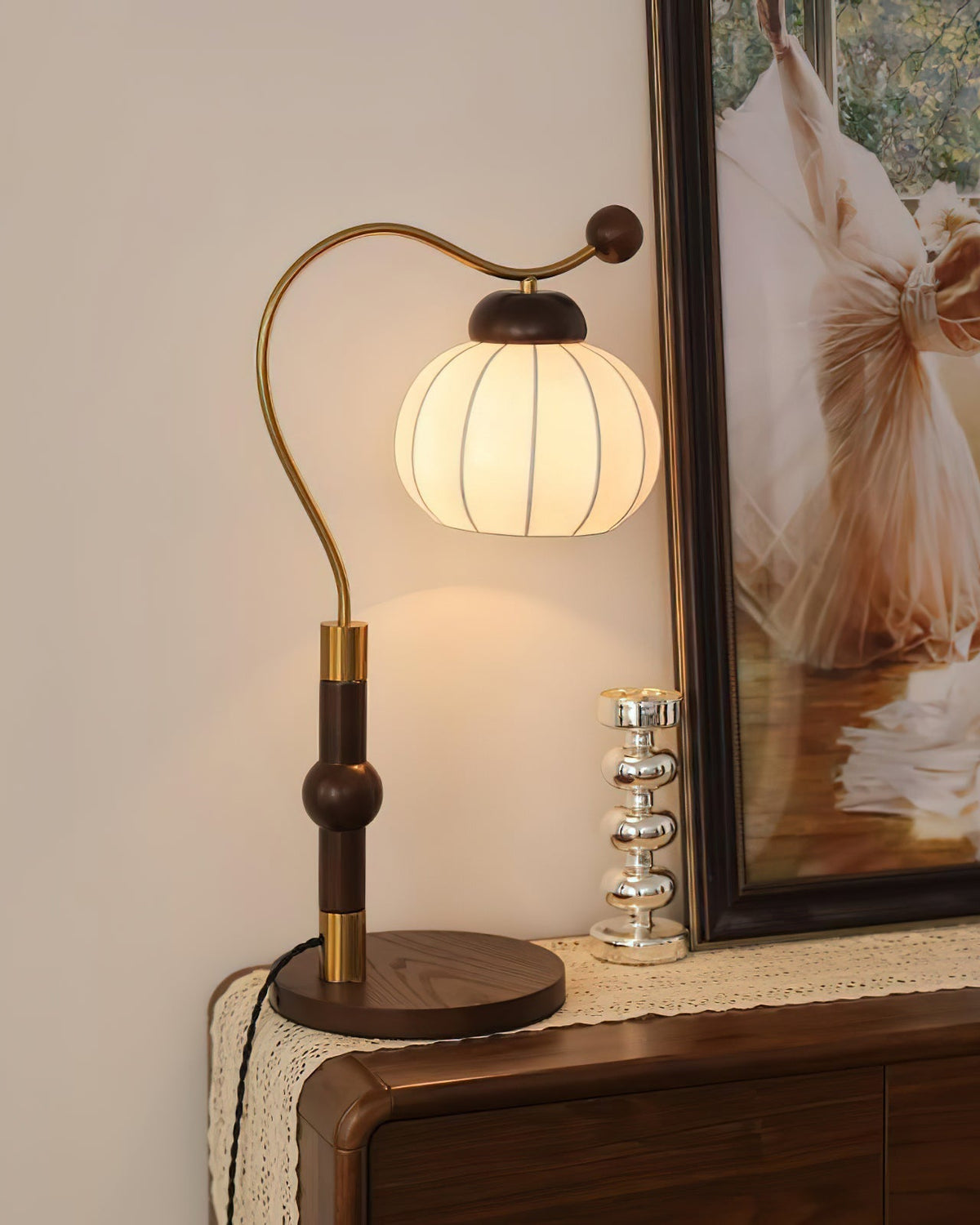 Zyran lámpara de mesa Silk madera