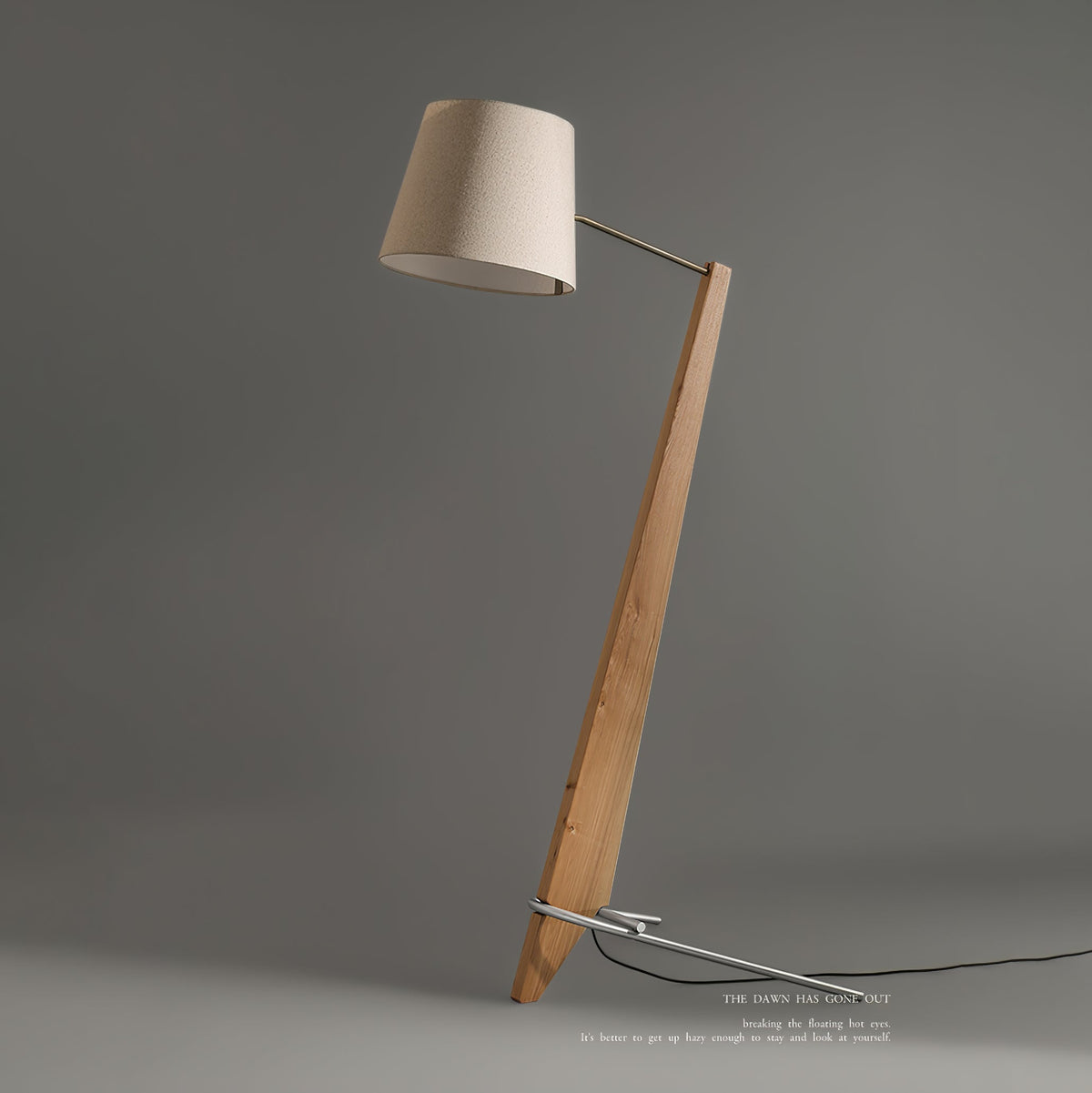 Vyran lámpara de pie de madera y tejido